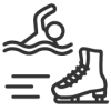 Swimming and skating icon