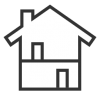 Icon of a house with a separate door to the basement