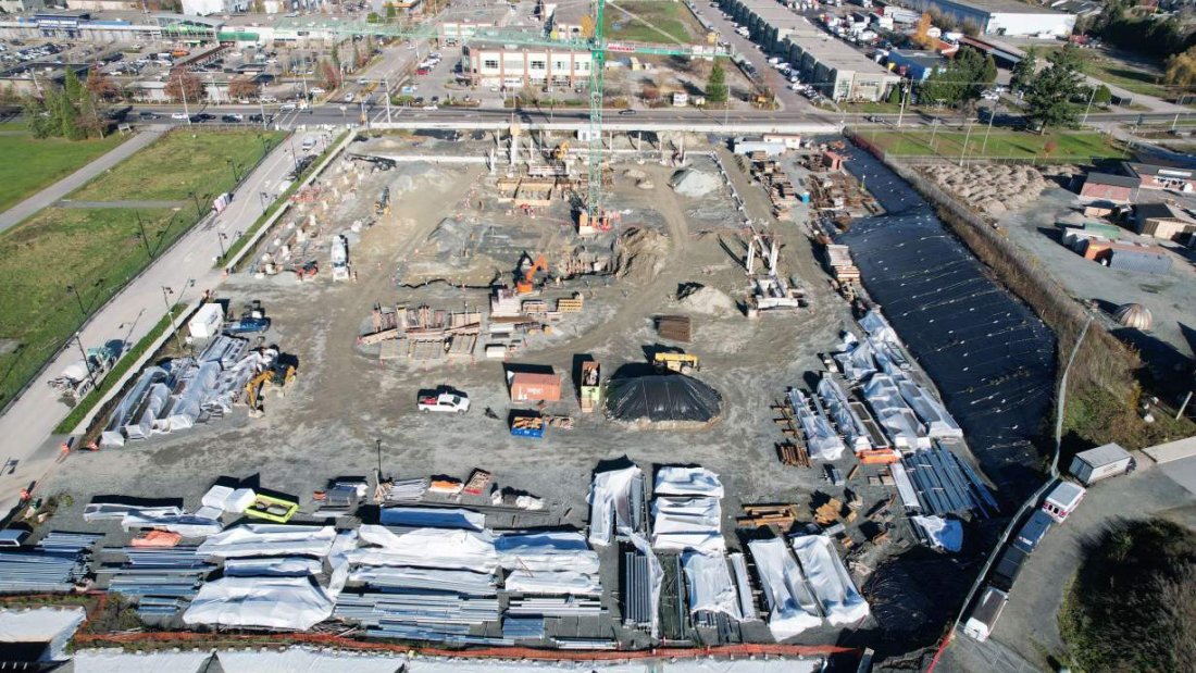 aerial of construction site