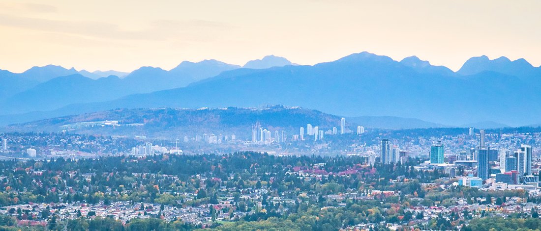 mountains and city view of surrey
