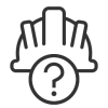 Icon with a hardhat and a question mark