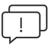 Icon of chat balloon with an exclamation mark
