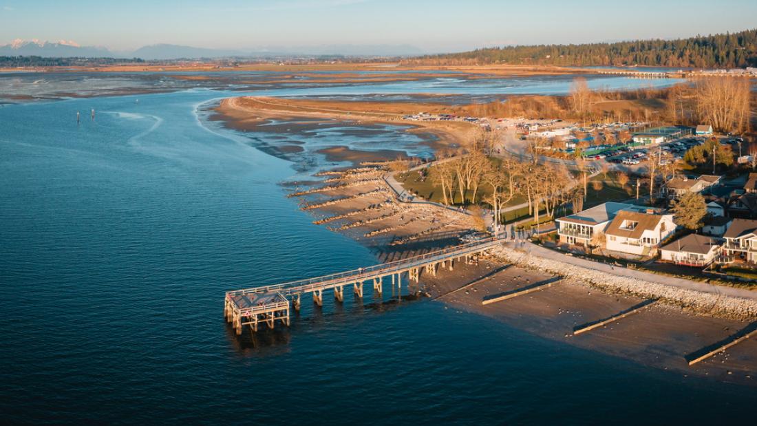Aerial View of the Pier at Crescent Beach