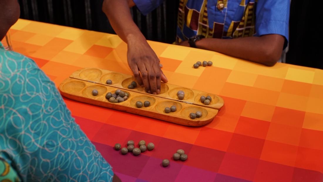 Close up of a board game being played