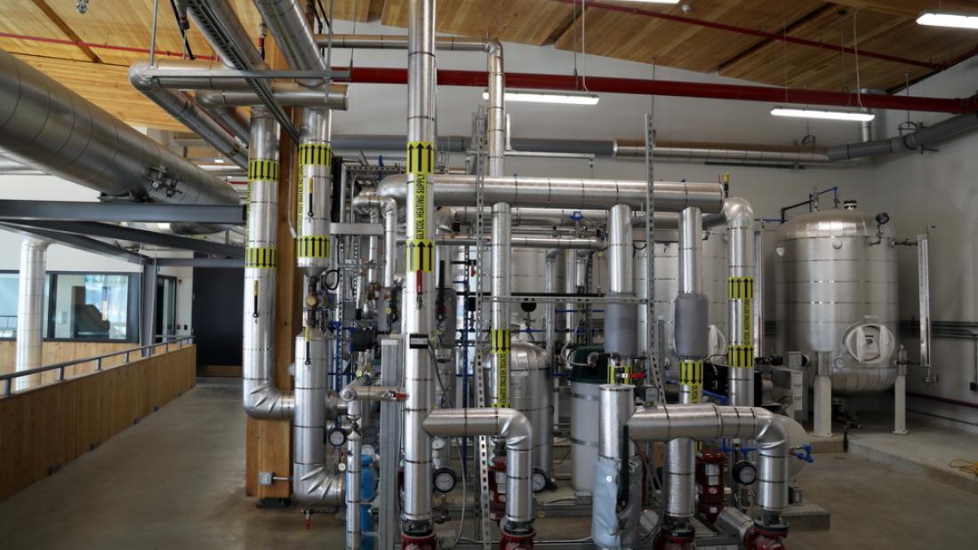 Pipes and ductwork indoors