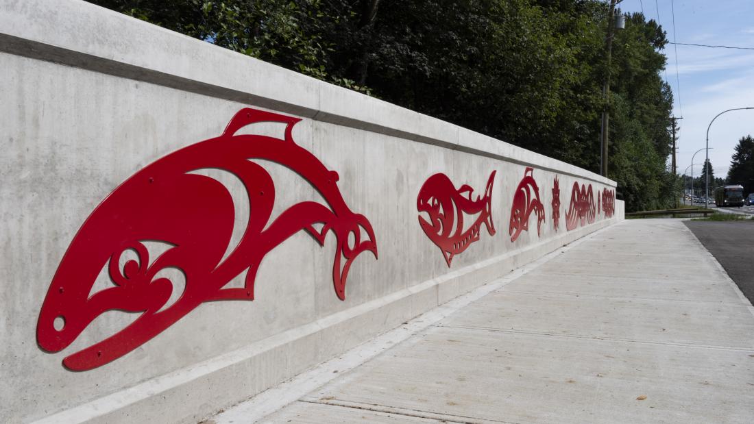 Bear Creek Bridge Public Art from Side