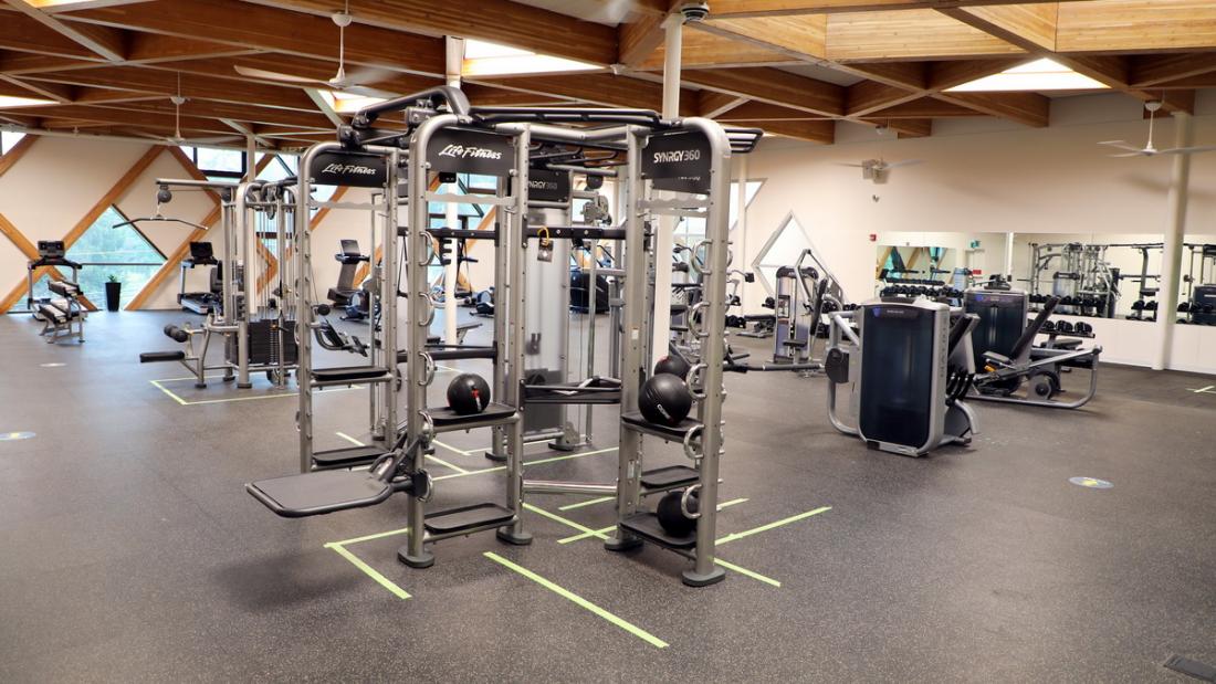 Fitness equipment in a new gym
