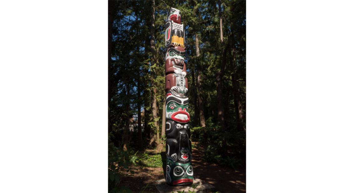 Surrey Columbian Totem Pole Front Full View