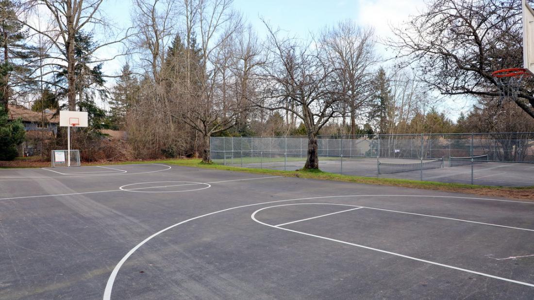 Basketball court outdoors
