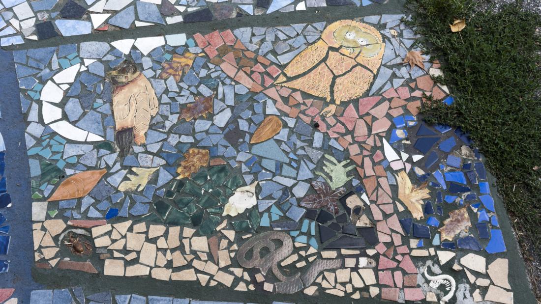 Mosaic detail of wildlife