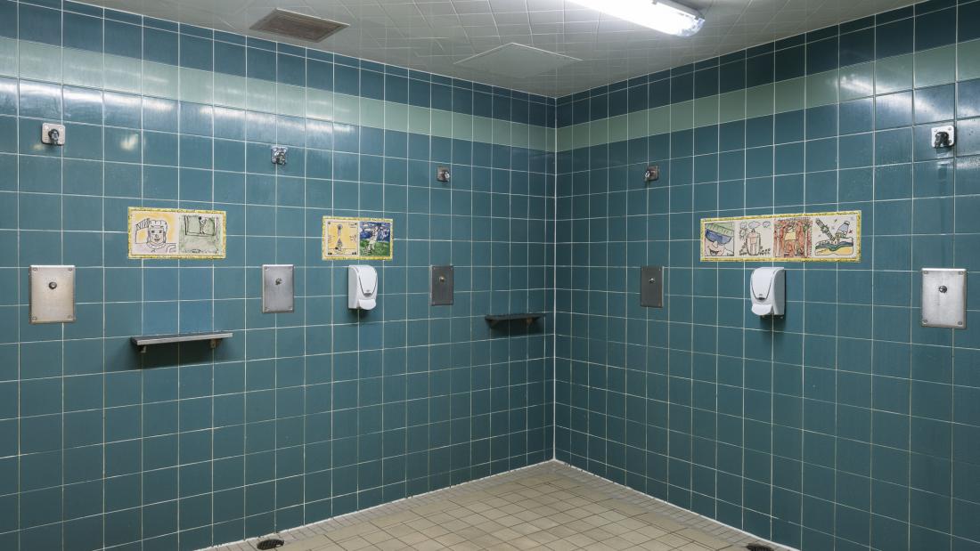 Tile Artwork in Shower
