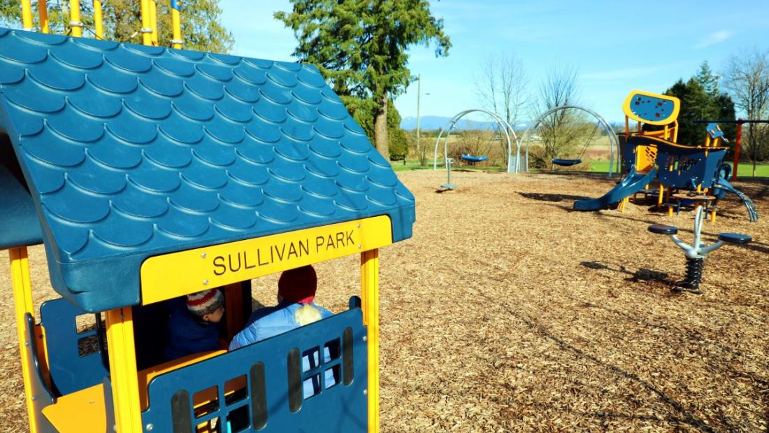Yellow and blue playhouse