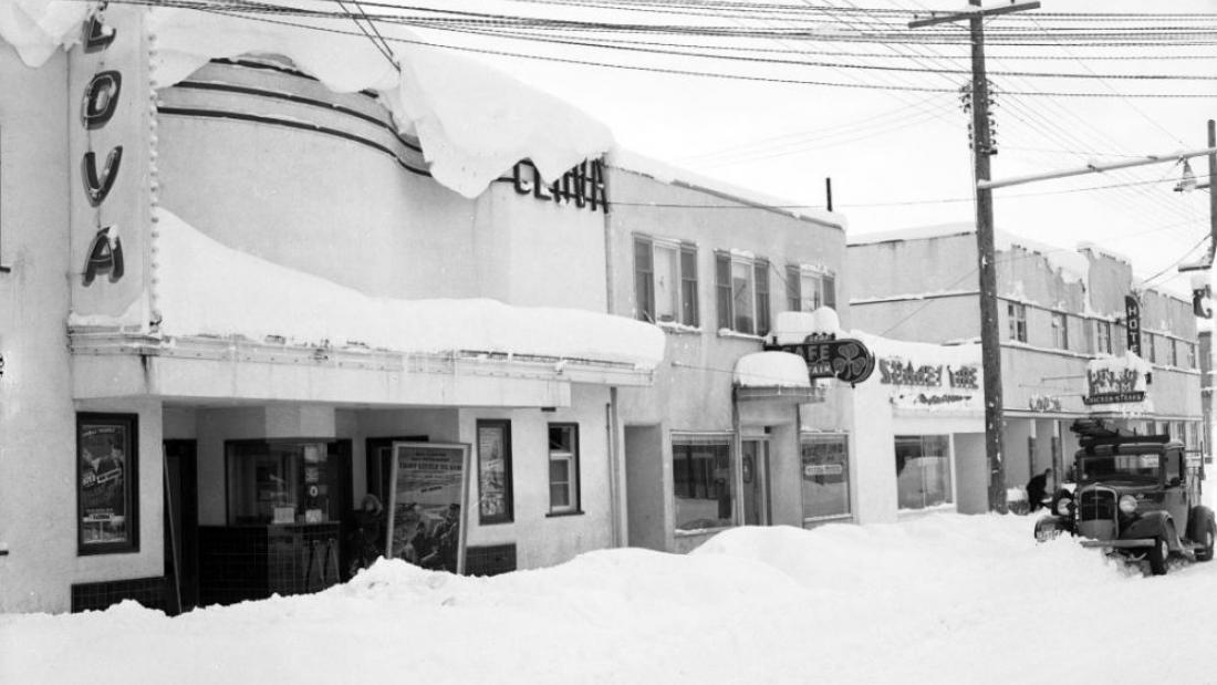 The Clova Theatre in snow