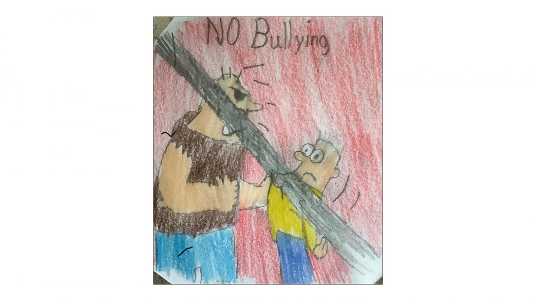 Drawing with title "No Bullying"
