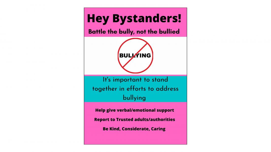 Digital poster about how to be a bystander and stand together