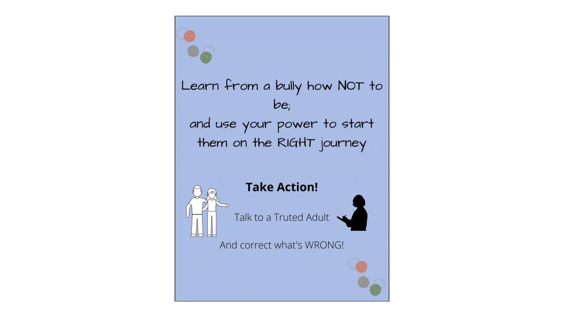 Digital poster about taking action against bullying