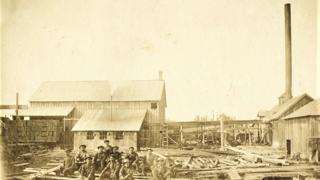 -	The Cloverdale Milling Company operations shown here were located at the present site of the Cloverdale Fairgrounds