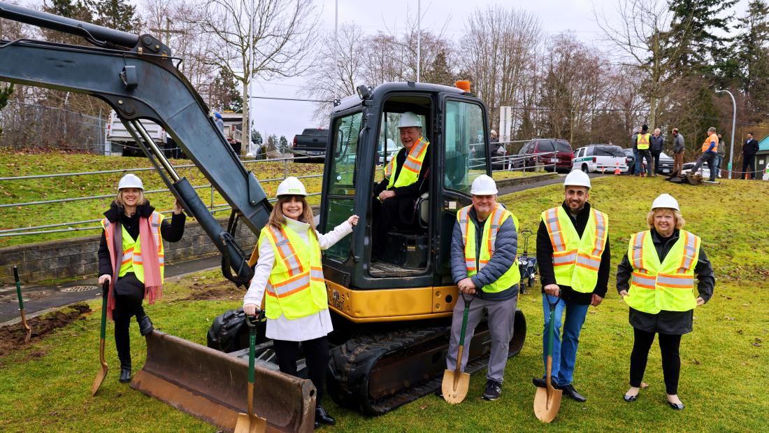 Mayor & Council with an excavator