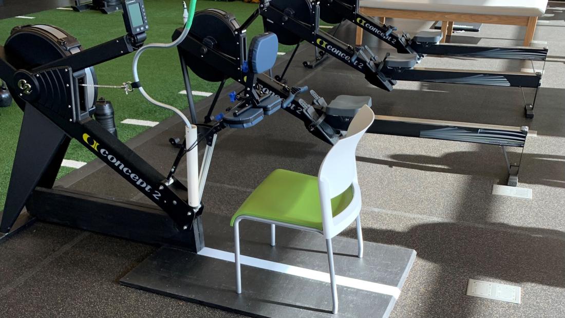 Accessible exercise equipment. 