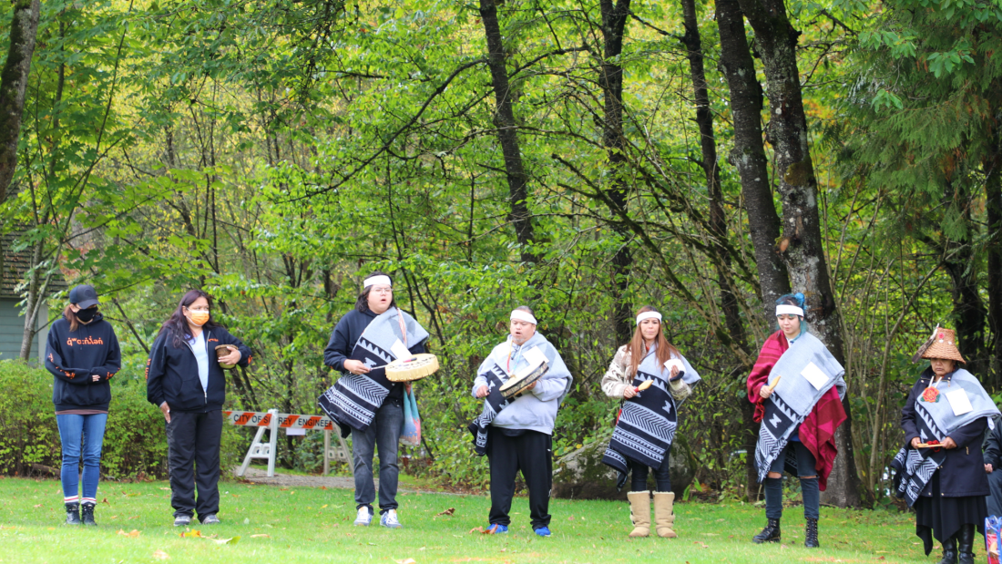 Semiahmoo, Kwantlen and Katzie First Nations organized and led a blessing ceremony on the grounds of the future Indigenous Carving Centre at Historic Stewart Farm