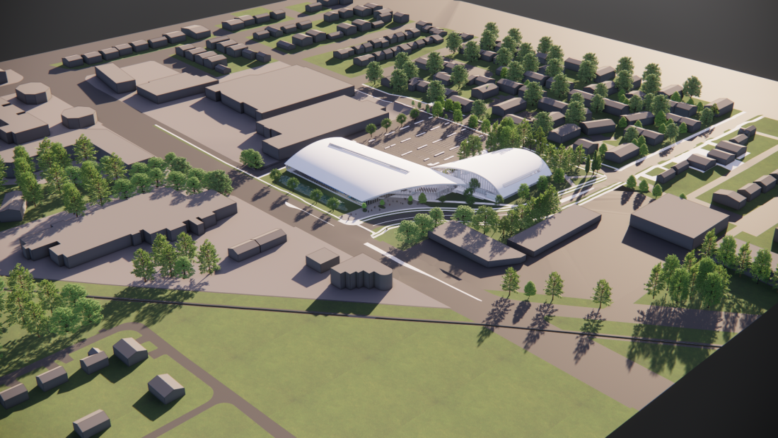 Render of Phase 1 and 2 of Newton Community Centre