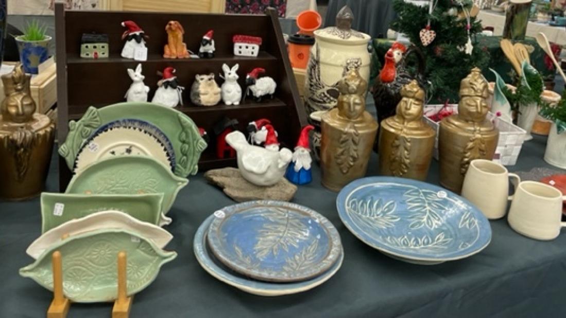 display of various ceramics