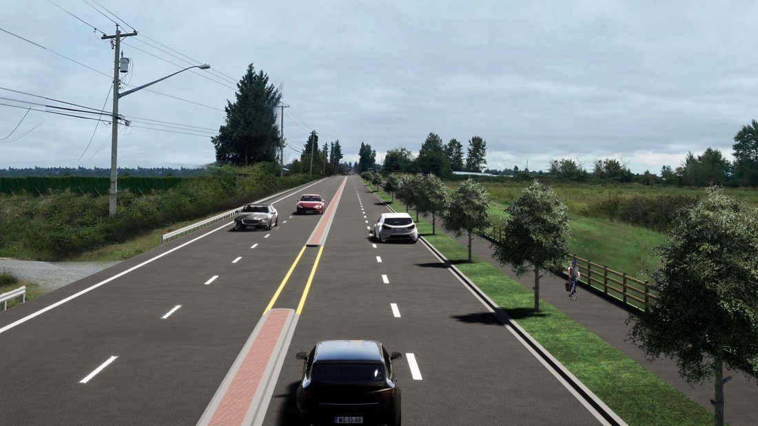 rendering of four lanes on 152 street
