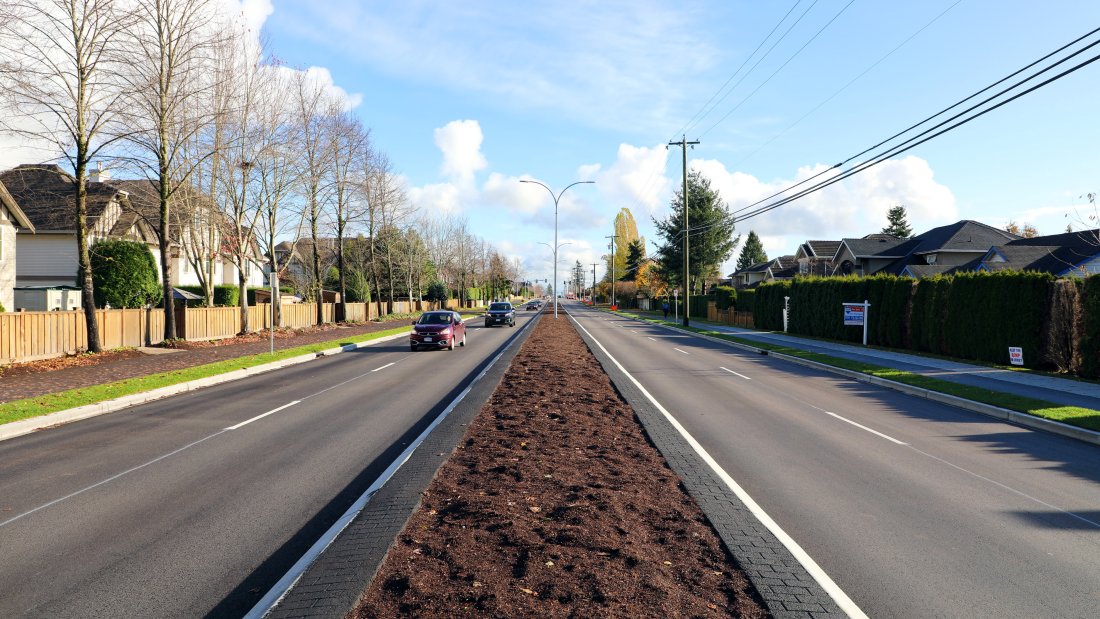 new road with center median