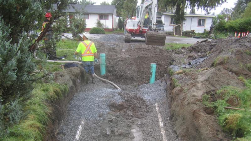 Sewer connection from property to City sewer.