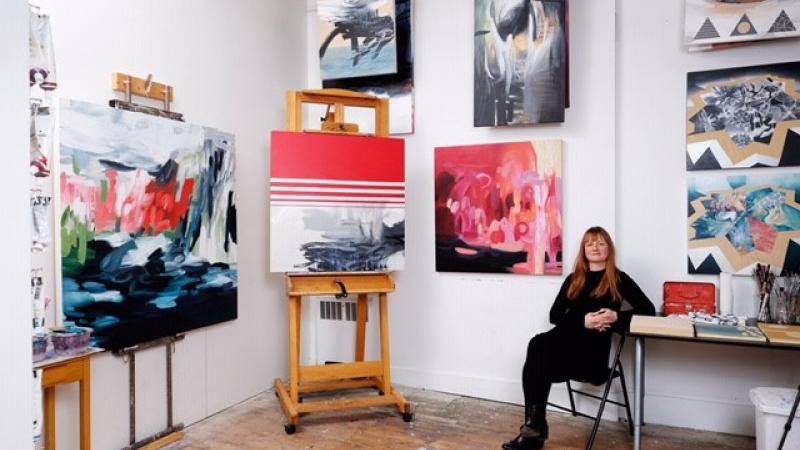 Jennifer Clark in her studio