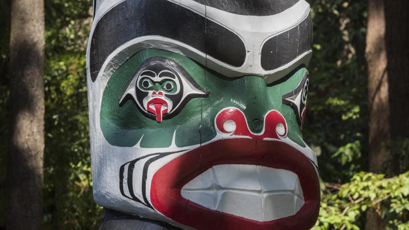 Surrey Columbian Totem Face Detail