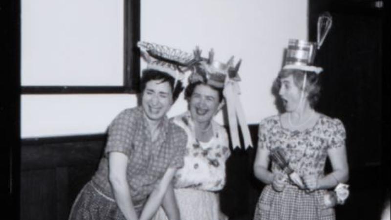 Natalie Brettschneider with friends Lori Weidenhammer and Soressa Gardner, 1951