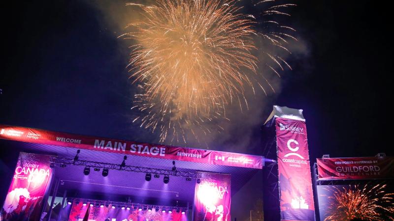 Fireworks above Canada Day Stage