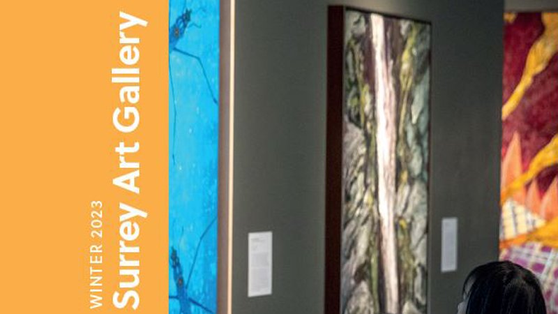 Cropped image of Surrey Art Gallery's 2023 Winter Program Guide