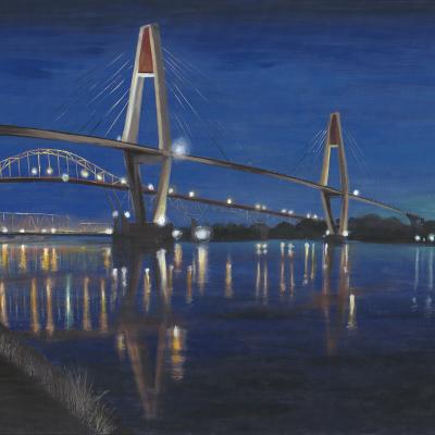 James Lash: Night Crossing, Acrylic on canvas 36 x 48