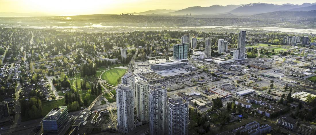 Aerial view of Surrey Central