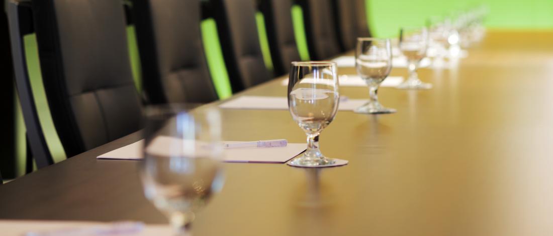 Board Room Table with green background