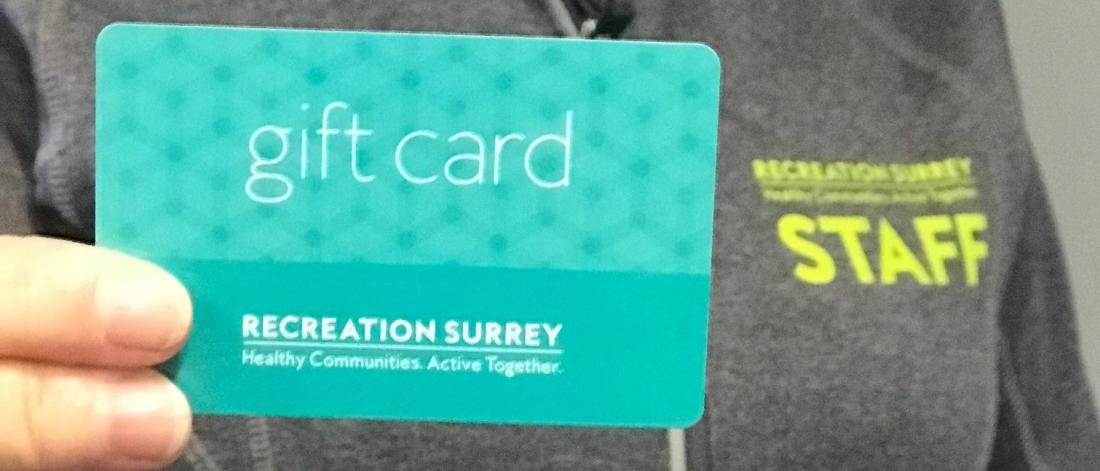 Gift card to use at a recreation facility.