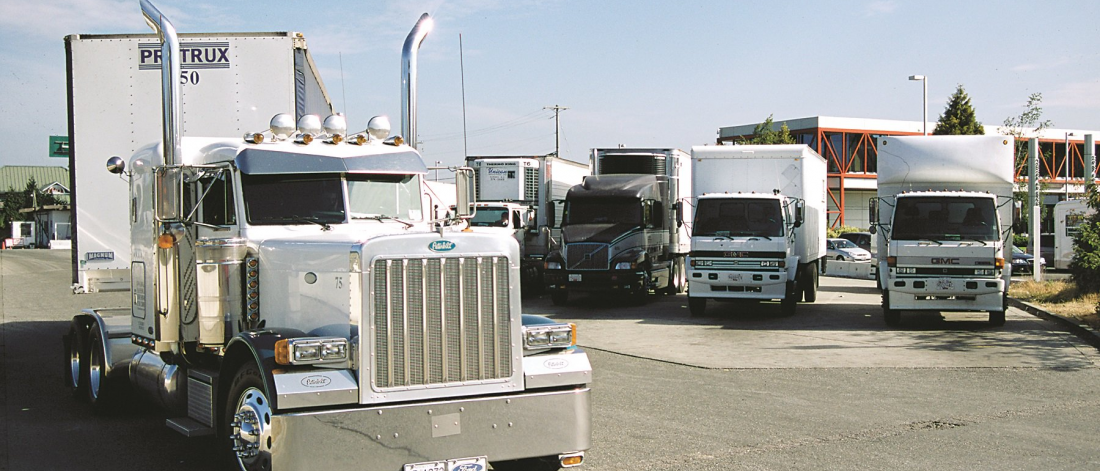 Trucks parking blue sky