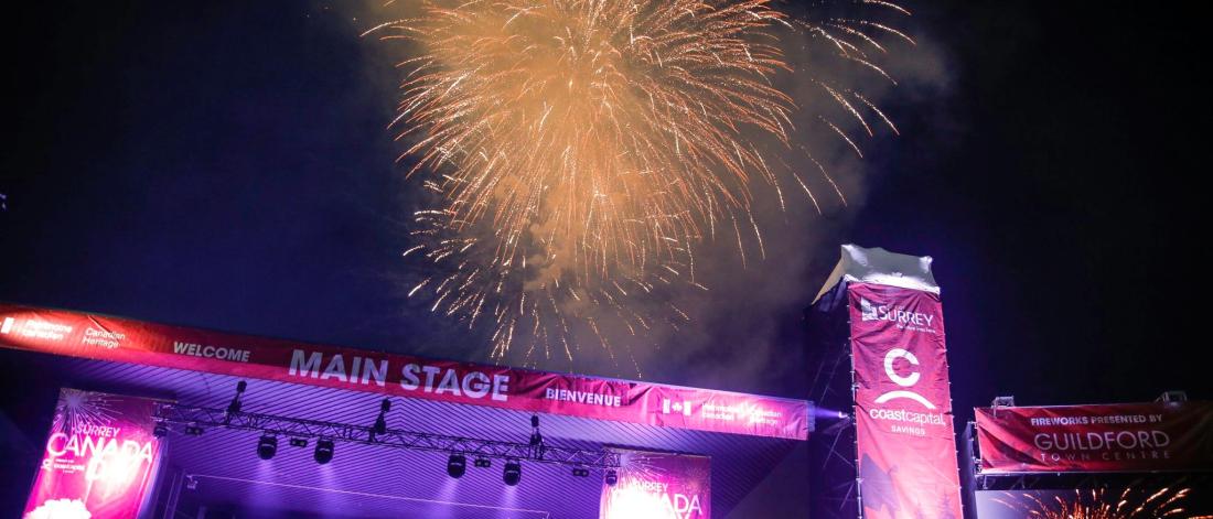 Fireworks above Canada Day Stage