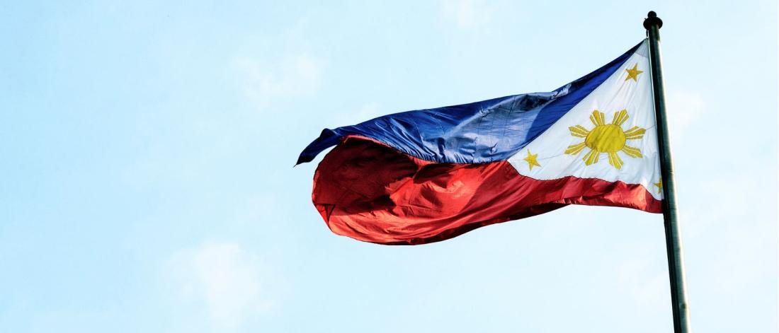 A Filipino flag in the sky