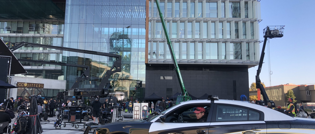 Filming scene from Supergirl at City Hall