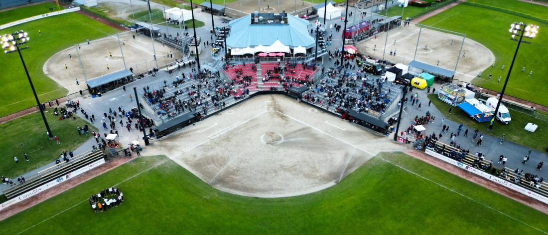 aerial photo of a softball field
