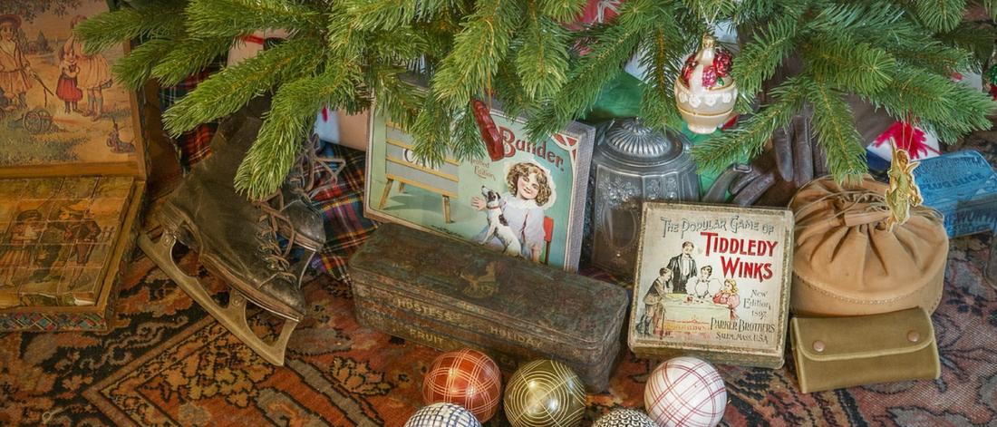 Items under a Victorian Christmas  tree