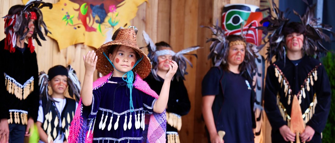 Indigenous children and youth in regalia
