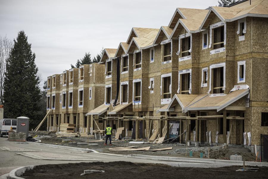 Townhouses in the process of being built