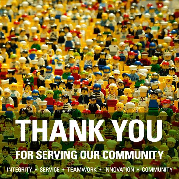 Thank you for serving our community