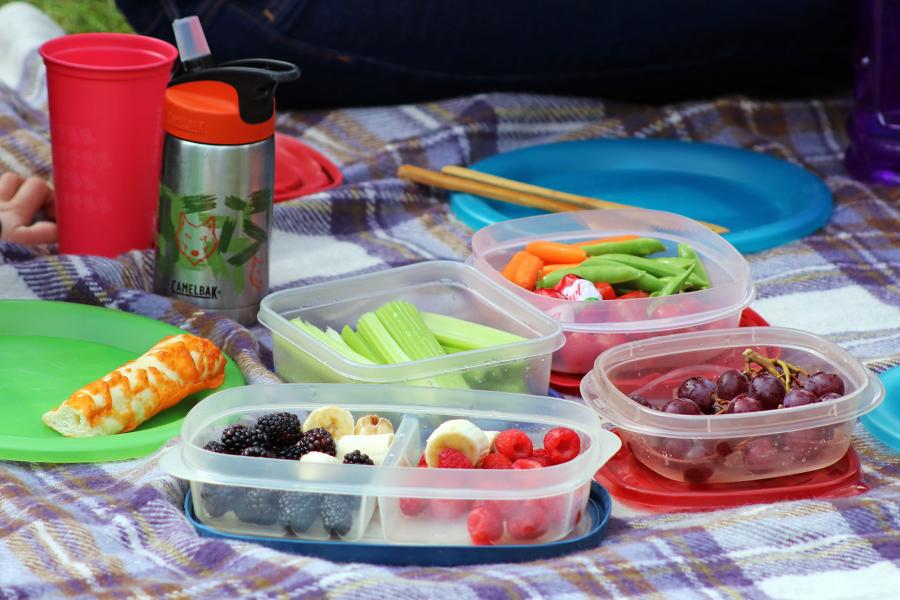 Snacks packed in reusable containers