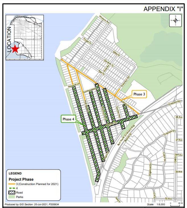 Crescent Beach Utilities Construction Project Map Phase IV