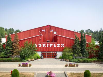 Red building with white Agriplex sign